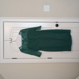 Emerald green sequined Christmas party dress JJ's House size 14-16
